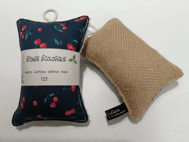 Eponge Toile de Jute Cerises